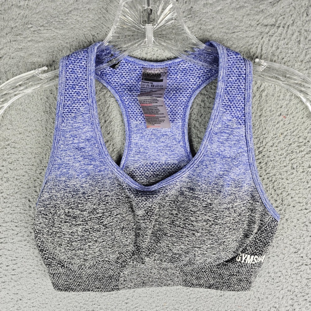 Gymshark Sports Bra Womens Small Purple Grey Seamless Racerback Ombre Activewear